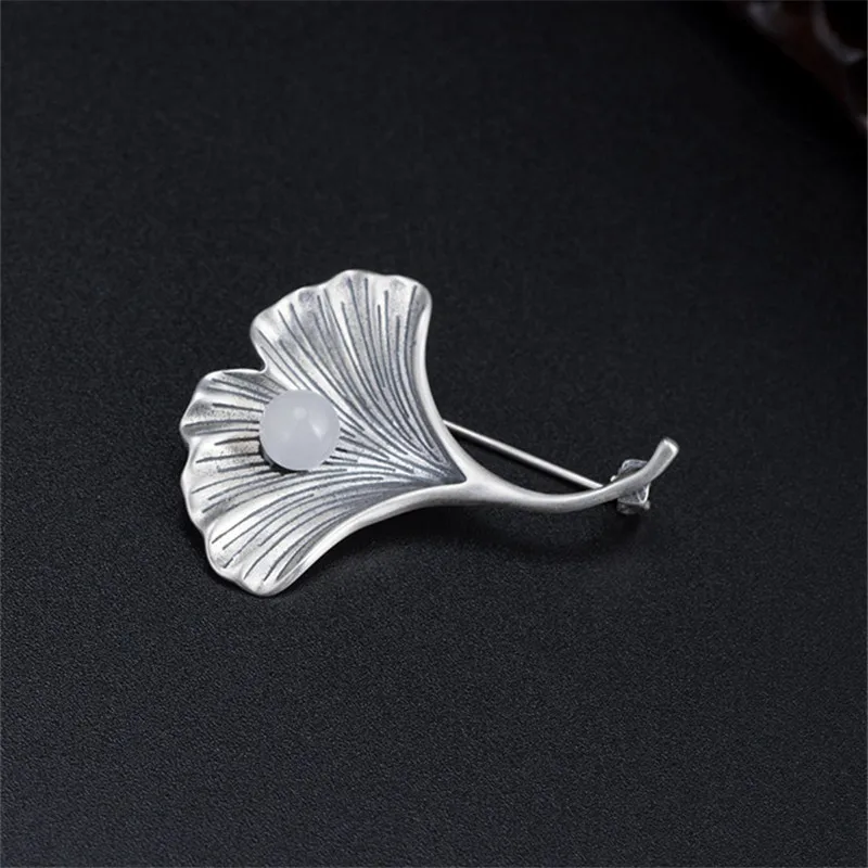 Броши гинкго из тайского серебра Uglyless для мужчин элегантные деловые украшения