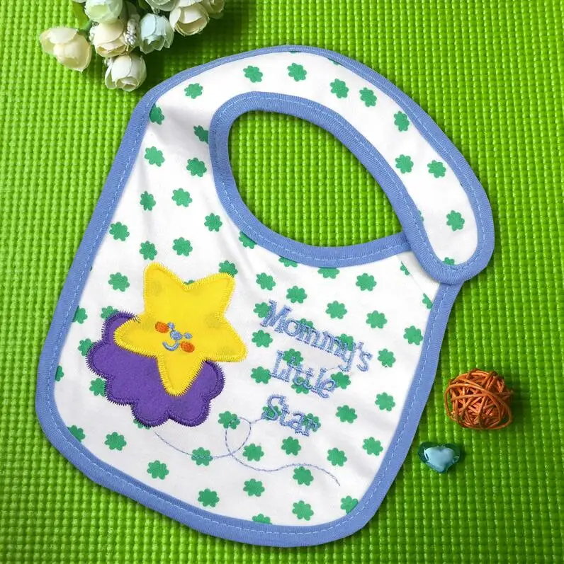 V Bebe Bibs Baberos Babador Bavoir водонепроницаемый милый мультфильм вышивка печать дети мультфильм отрыжка ткань 6-24 месяцев DS19 - Цвет: V