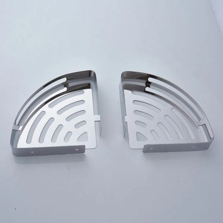 Треугольная корзина из нержавеющей стали 304 с двойной сеткой|Полки для ванной| |