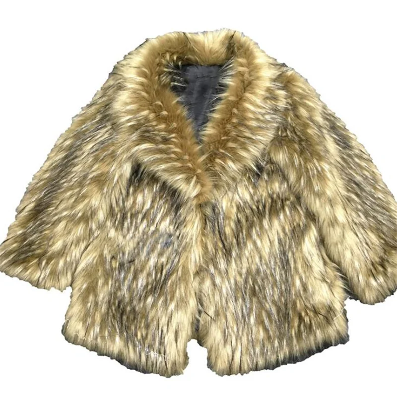 Imitation raccoon woven fur coat women's fox fur clothes mid-length korean style lapel autumn winter new fashion brown abrigos