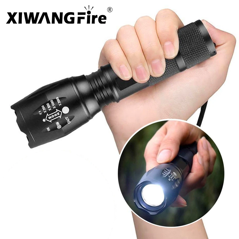 

4000LM Led Flashlight Ultra Bright Torch T6/L2 Camping Light 5 Switch Modes Waterproof Zoomable Bicycle Light Use 18650 Battery