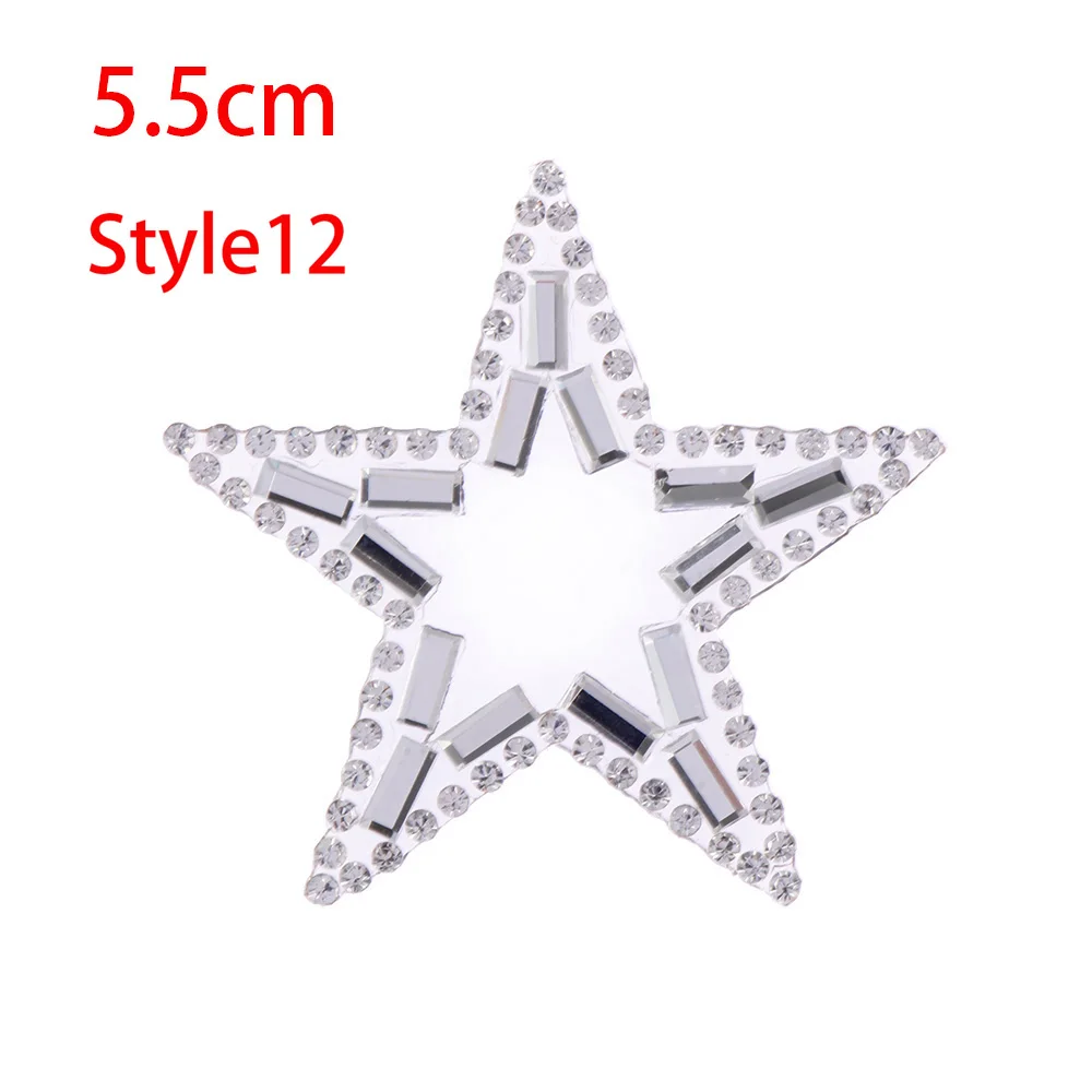 Style12 5.5cm Стразы со стразами, Звездные нашивки, поделки, мотив, железные нашивки, аппликация для теплопередачи, одежда, сумка для обуви, много размеров - Цвет: Style12 5.5cm