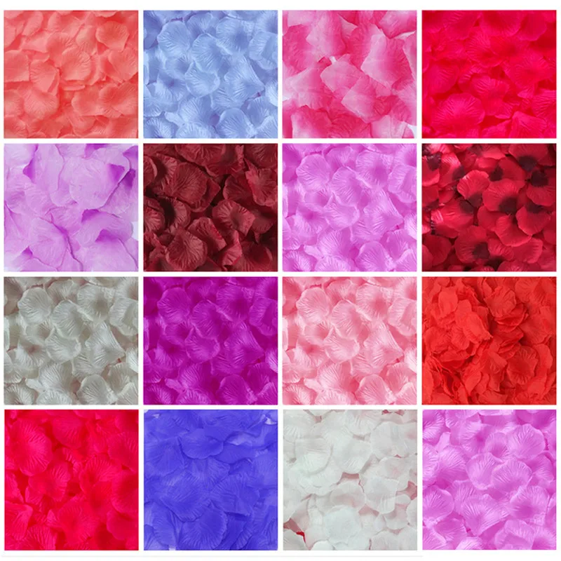 1000 шт Искусственные лепестки роз романтические цветные шелковые цветов для
