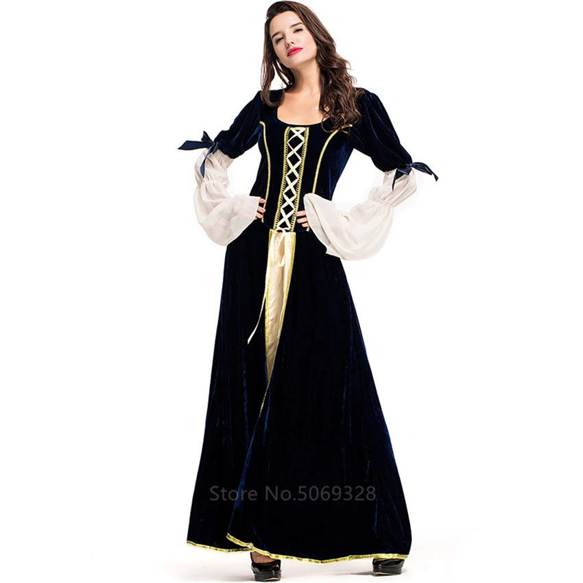 Palace Women Halloween Dress Medieval Costume Bandage Plus Size Bell Vintage Queen Cosplay Carnival Party Fancy Clothing |