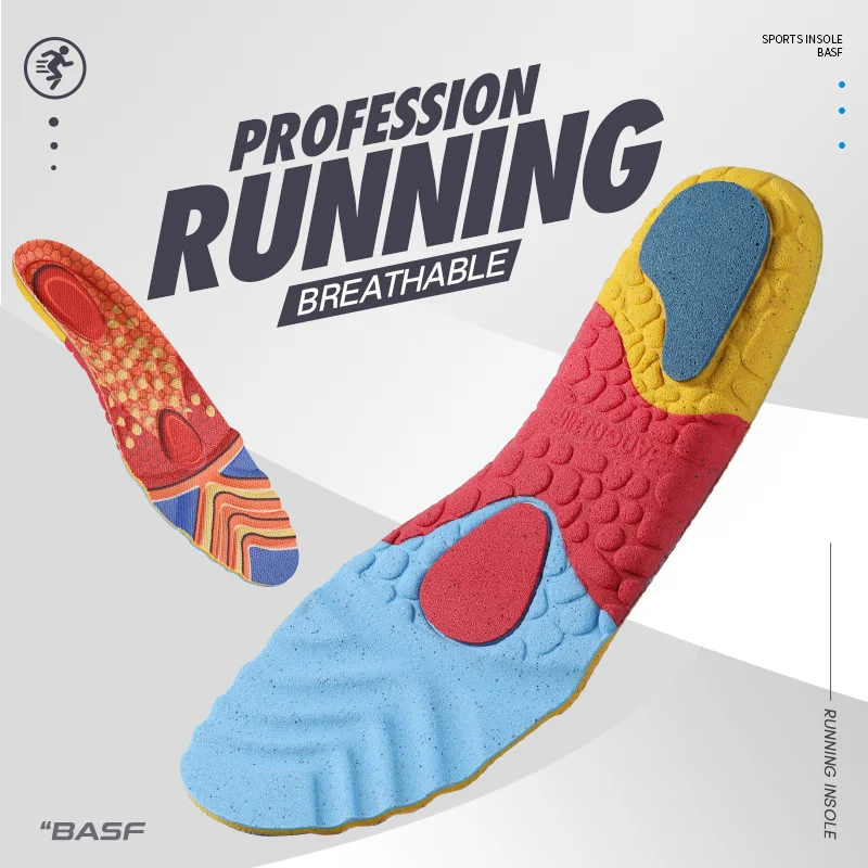 3ANGNI PU Foam Insoles Arch Support Breathable Running Insole Foot Plantar Fasciitis insoles Shoe Pad New ​For Women Men