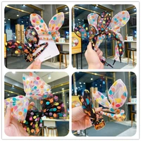 2020 new korean simple colorful dot yarn large bow duckbill clip for sweet girl children fashion hairpins hair accessories