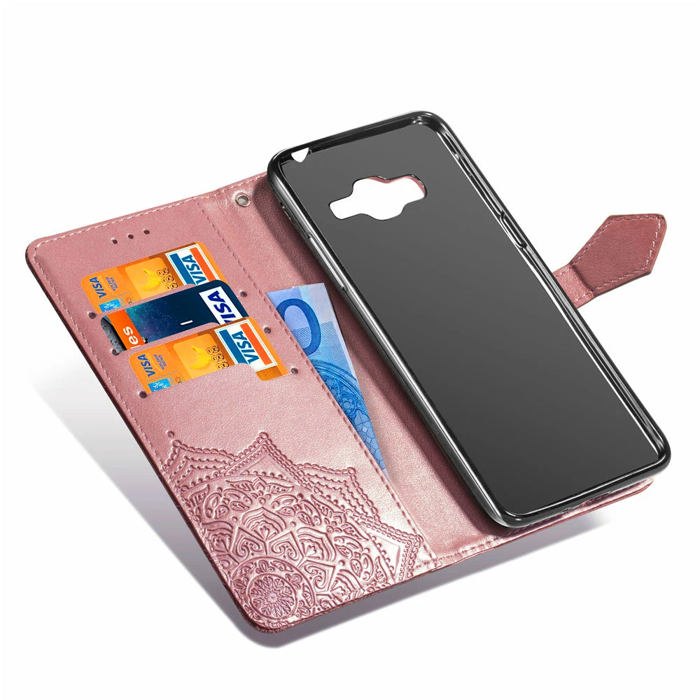 Роскошный кожаный флип-чехол с объемным цветком для Samsung Galaxy J2 Prime G532