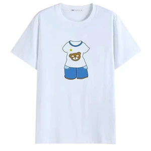 2021 Cute Clothes Printed Fashion T-shirt Casual t shirt women New Style White Tees Female Korean T-shirt Couple Women O-NECK