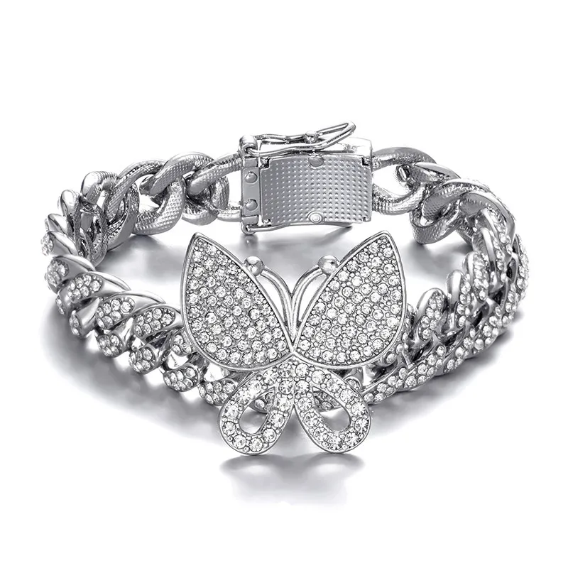 В стиле хип хоп AAA Bling Майами кубинская цепь льдом мужской браслет стразы циркон