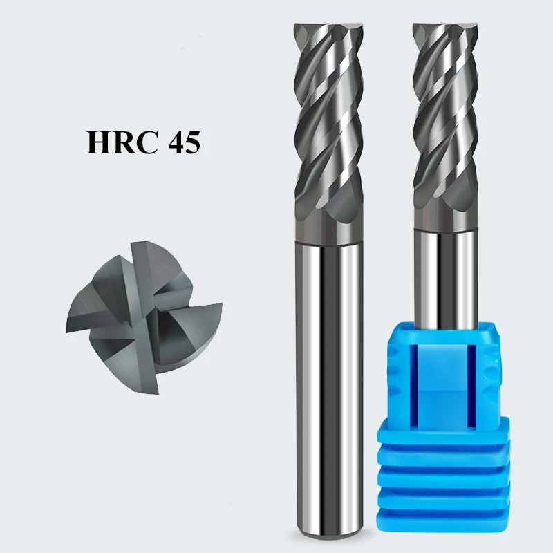 

HRC45 Flat End Mill 4 Flute Mill 1-12mm Flutes Milling Cutter PLAX Coating Tungsten Steel Cutting Tool for Stainless Steel