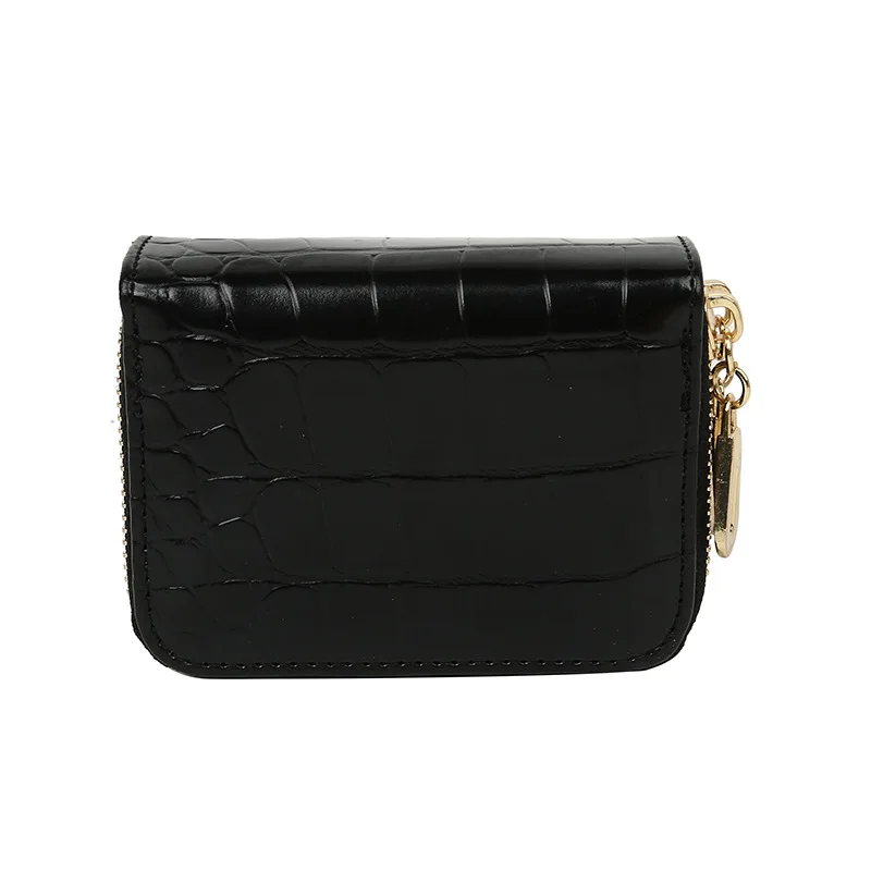 

2021 Fashion Crocodile Pattern Organ Small Money Women's Bag Shiduo Coin Purse with Card Slot Zipper Short Multi-Layer Card Bag