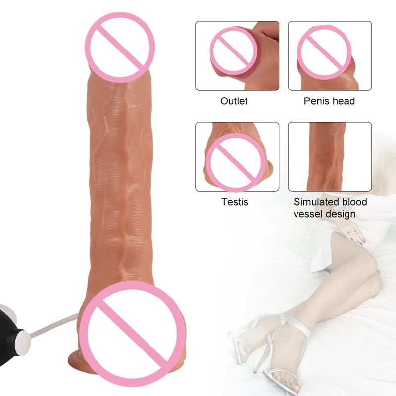 Эякуляционный фаллоимитатор Реалистичный искусственный пенис эротический
