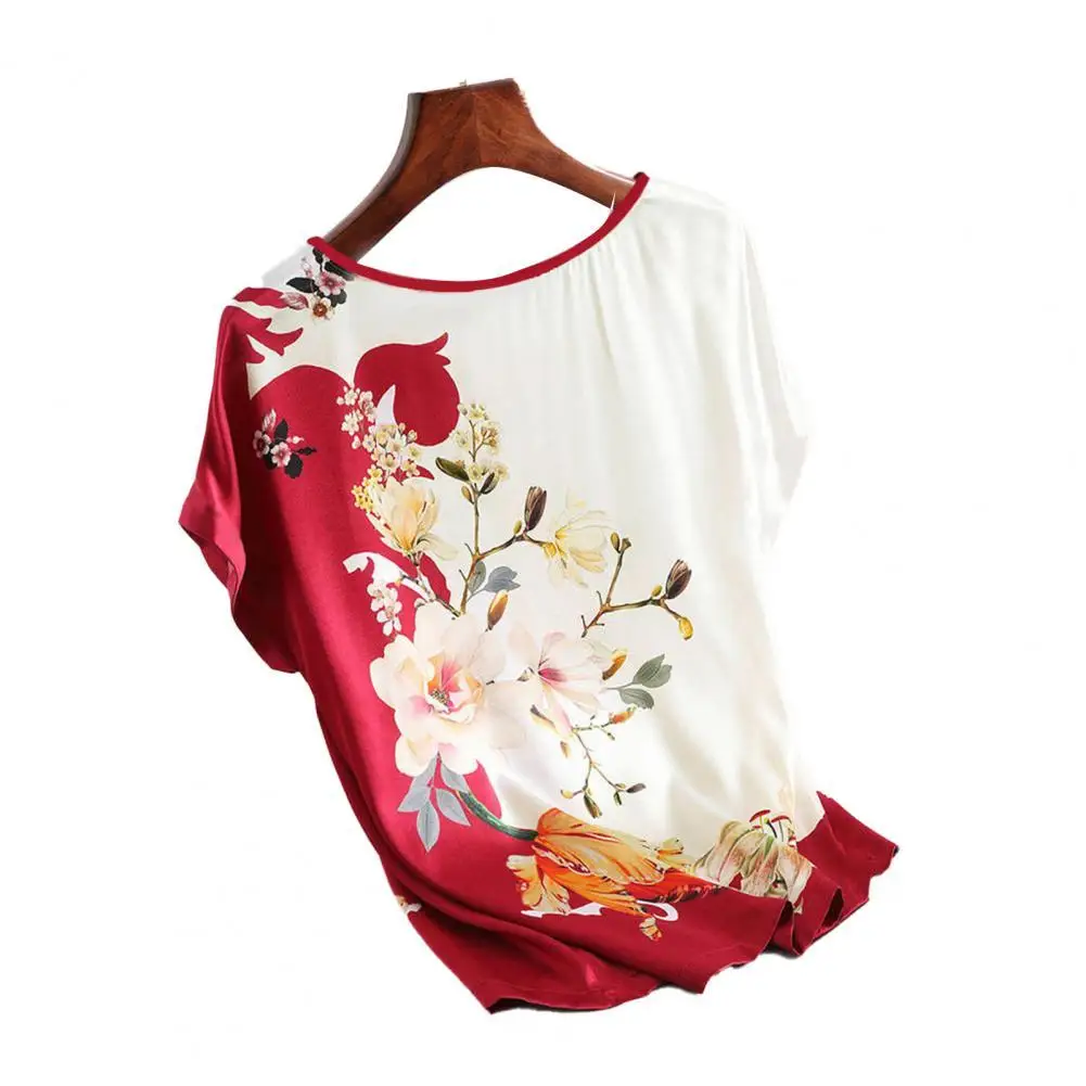 

Летнее платье размера плюс женская футболка модная одежда из шифона; Красивые женские винтажные Цветочный принт с круглым вырезом Повседне...
