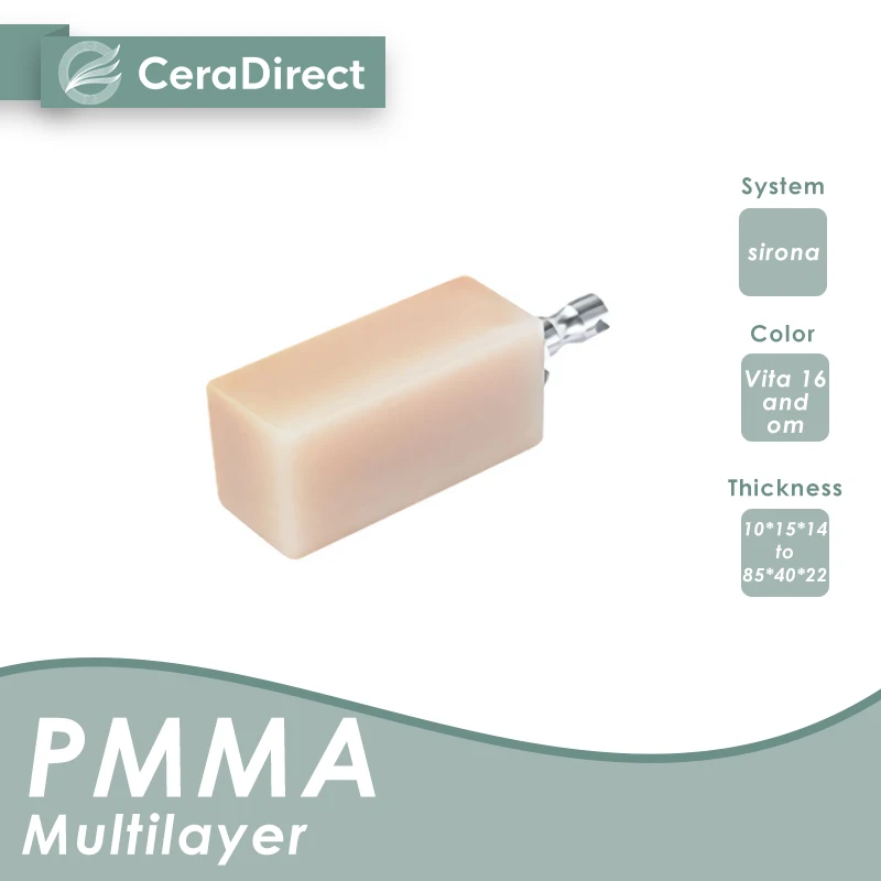 Ceradirect Multilayer PMMA Block Sirona System- (40/19)  (5 Pieces)  for dental lab CAD/CAM