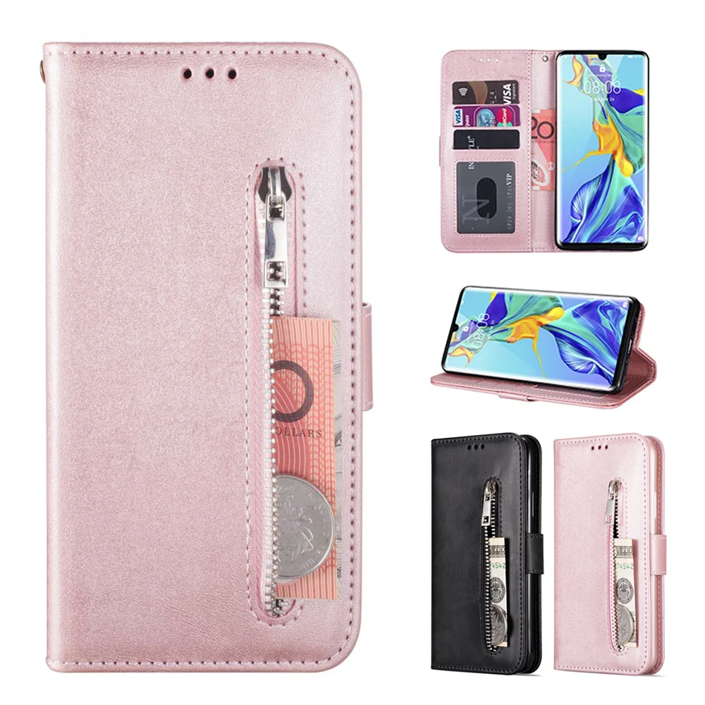 

Luxury Wallet Phone Case For Huawei P30 Pro P20 Lite Mate 20 Zipper Flip Leather Cover For Huawei Y6 Y7 P Smart Plus 2019 Capa