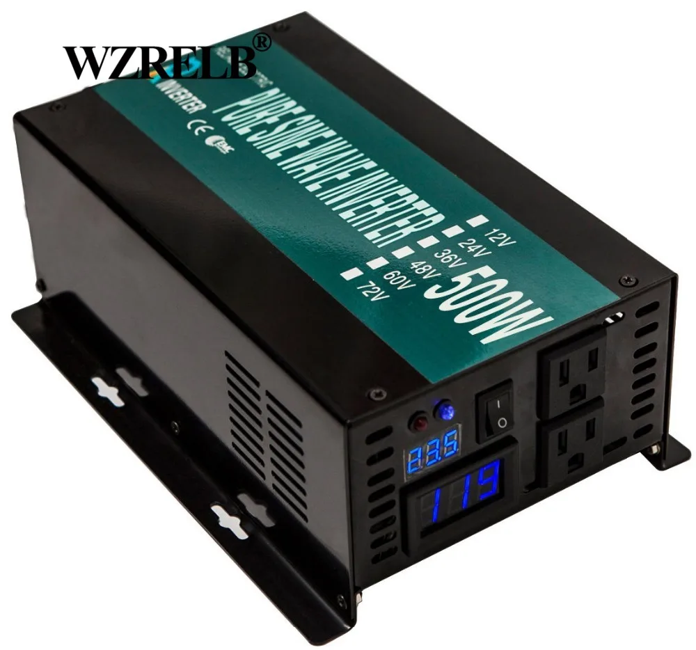 

Pure Sine Wave Solar Inverter 500W 24V 220V 12V 24V 48V 110V DC to 120V 230V 240V AC Transformer Car Power Inverter Power Supply