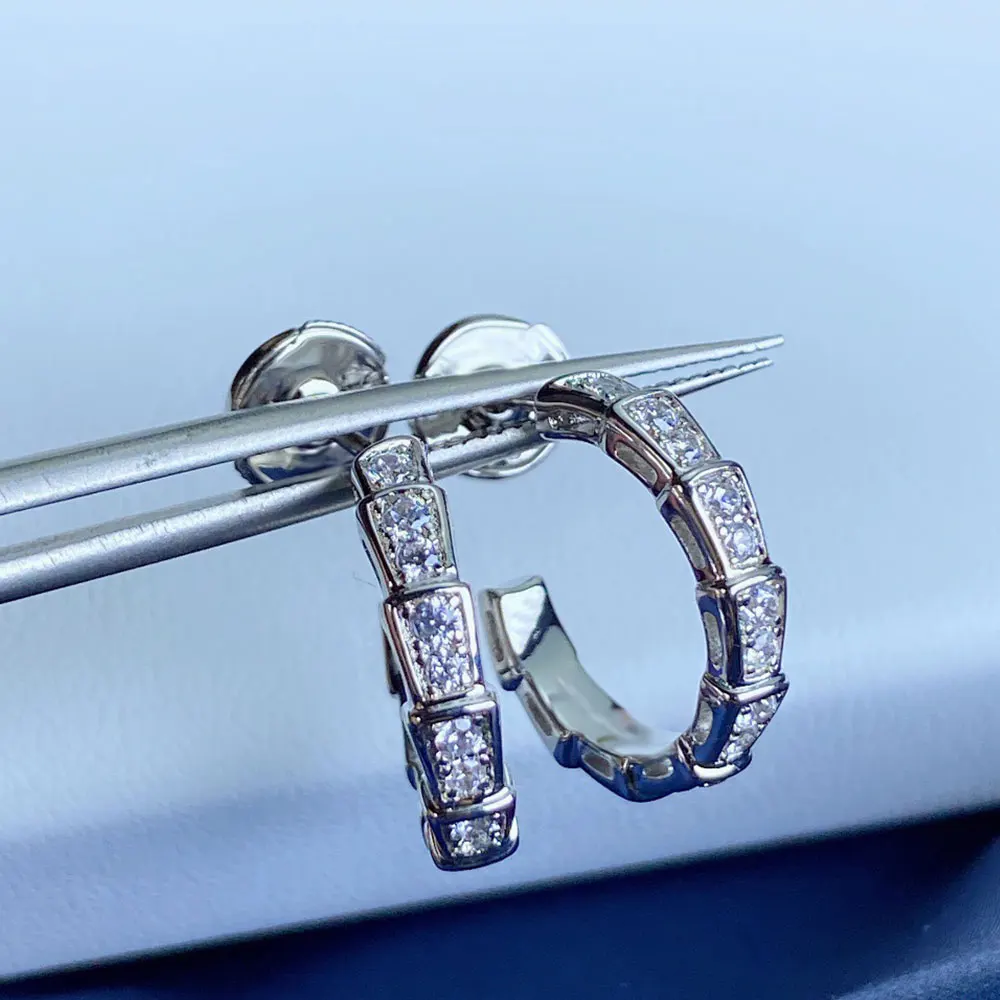 

KT Роскошные серьги с логотипом 1:1 Высокое качество римская сияющая змея костяные Ги серьги BVL ювелирные изделия для женщин