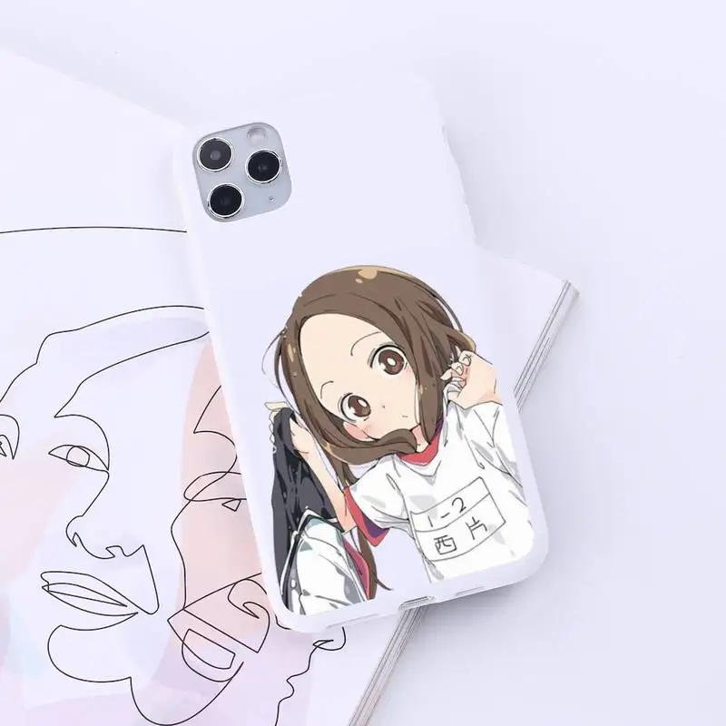 

Anime Teasing Master Takagi-san Phone Case Candy Color for iPhone 6 7 8 11 12 s mini pro X XS XR MAX Plus