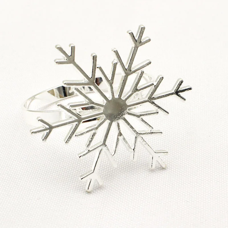 

Sneeuwvlok Vormige Servetringen Eettafel Instelling Sneeuwvlok Servet Knop Servet Ring ring napkin holder 1PC