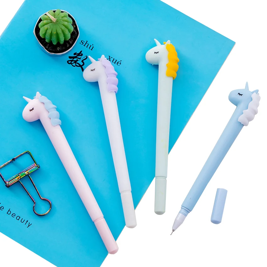 1pcs/lot 0.5mm black ink unicorn gel pen cute gifts writing signing for school and office supplies | Дом и сад