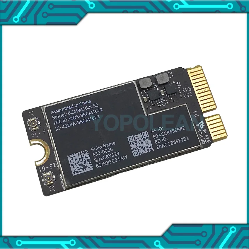 Оригинальная карта BCM94360CS2 с поддержкой Wi Fi и Bluetooth для Macbook Air 11 дюймов A1465 13 A1466 2013