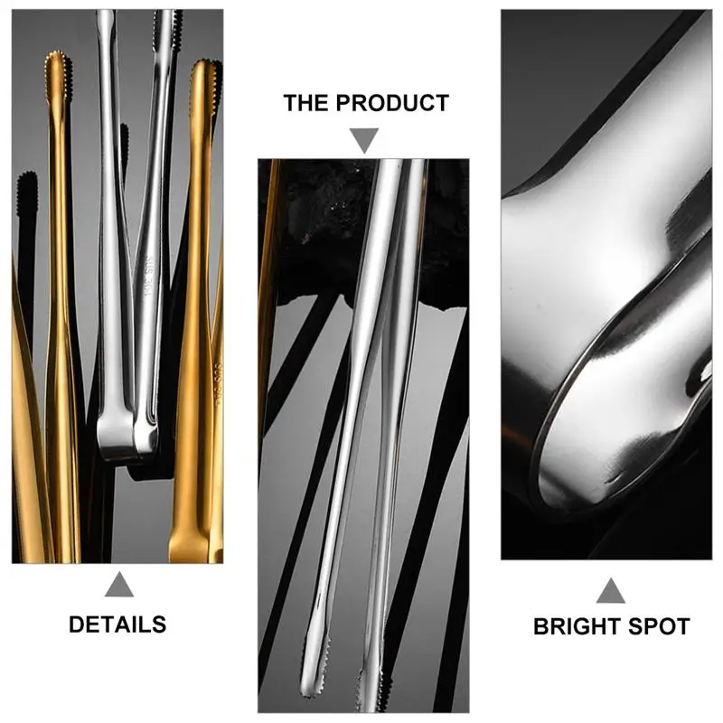 

2pcs Japanese Style Barbecue Tongs Stainless Steel Steak Tongs Food Clamps