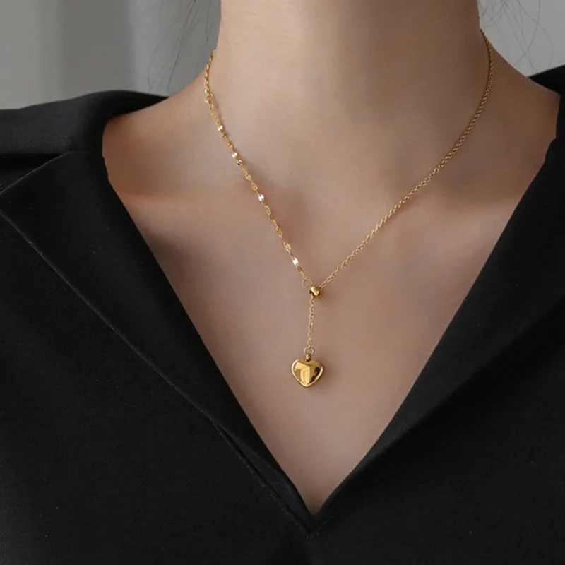 Ожерелье модное ювелирное изделие любовная цепочка до ключиц асимметричное