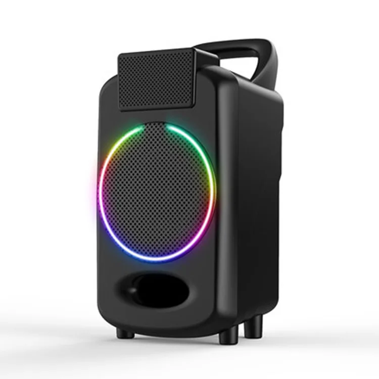 

Bluetooth динамик квадратный для танцев, внешний динамик караоке, колонка с красочной вспышкой, 3D объемным звуком, мощный портативный бумбокс