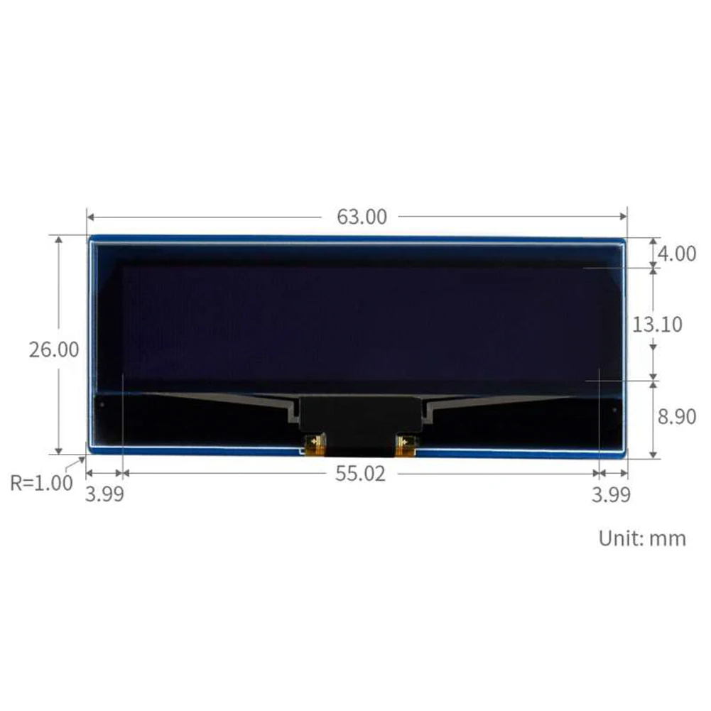 Дисплейный модуль Waveshare OLED 2 23 дюйма для Raspberry Pi Pico 128 × 32 пикселя интерфейс SPI/I2C