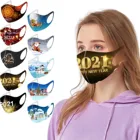 Маска для лица для взрослых 10 шт., маски с ушными петлями для защиты лица с принтом на новый год 2022, рождественские украшения для дома, Маска с рождественским декором