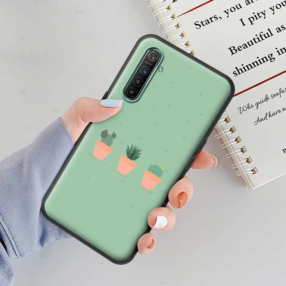 Чехол из ТПУ для Realme X50 5G X2 5 6 Pro 5i 6i XT C3 Narzo 10 10A Черный силиконовый чехол с милым