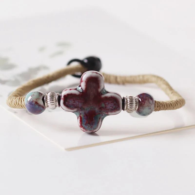 Модные очаровательные керамические разноцветные бусины в национальном стиле