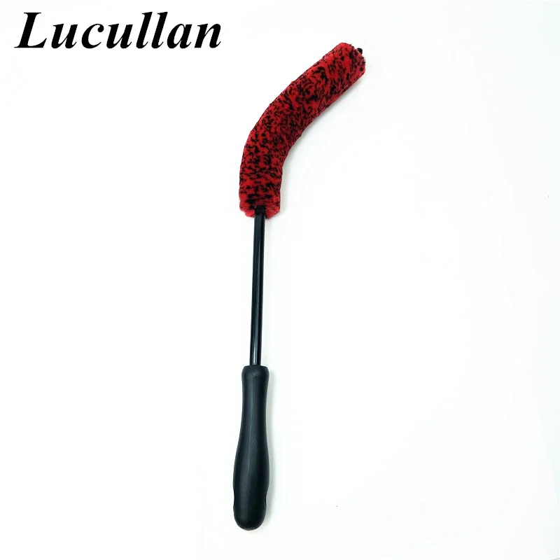 

Lucullan Woolie Щетка для детализации автомобиля, регулируемая, 16 дюймов, очищает обод колеса, хромированная тормозная пыль от бочек и труднодоступны