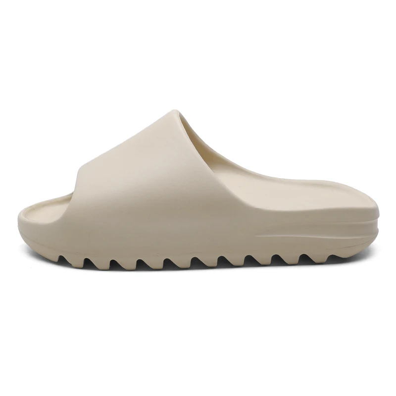 

Men's Summer Slides Breathable Cool Beach Sandals Flip Flops Fish Mouth Men Slippers Lightweight Bone White Plus Size 41-46