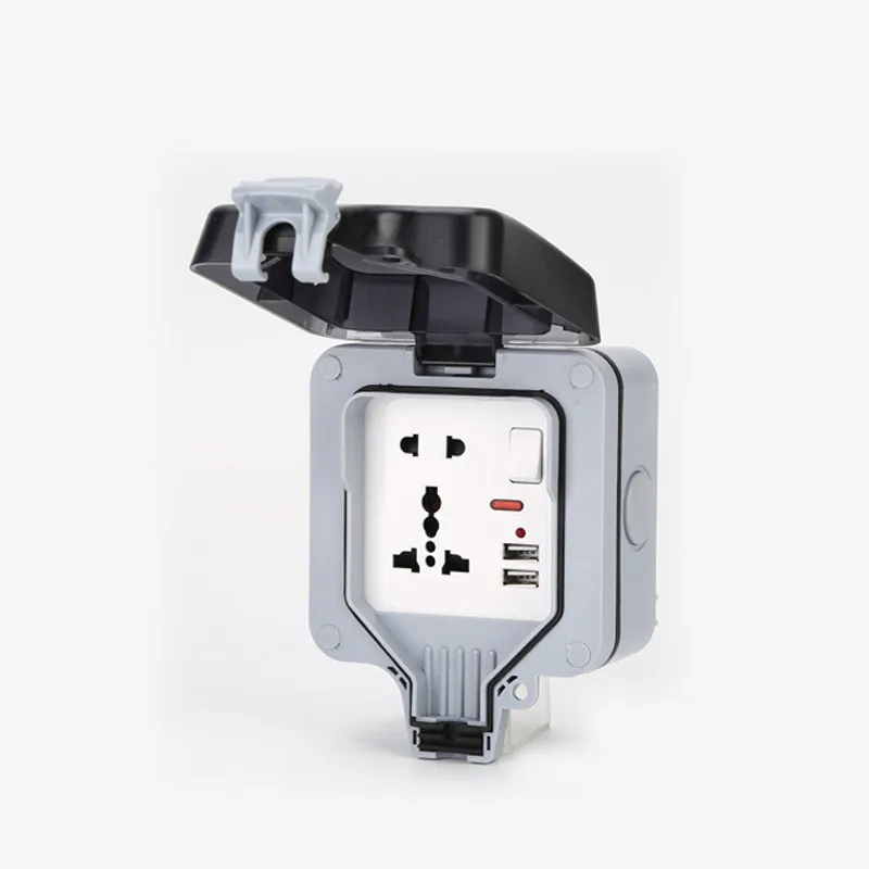 

IP66 наружная/ванная Водонепроницаемая настенная розетка стандарта Великобритании 16А/220-250В