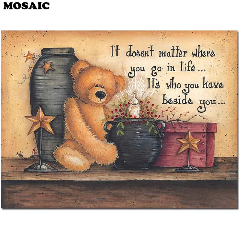 D сделай сам алмазная живопись мультяшный медведь кукла украшение для дома