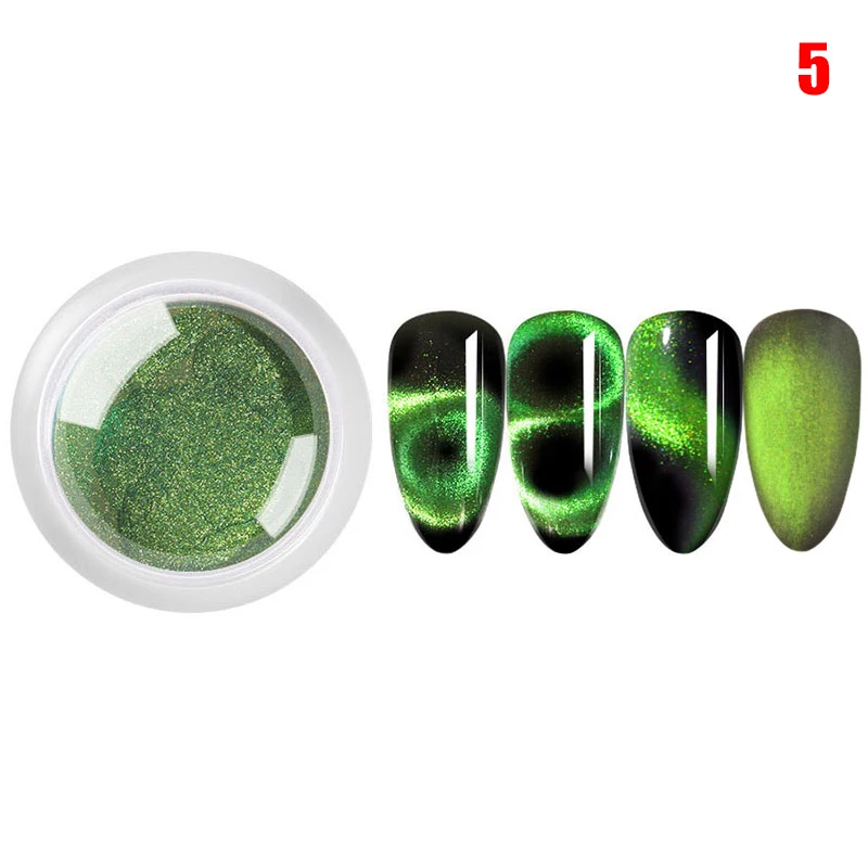 1 шт волшебный кошачий глаз лазерная пудра 12 цветов для дизайна ногтей блестящая