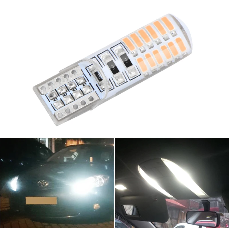 Автомобильные светодиодные лампы canbus t10 w5w 24smd 1 шт. автомобильная лампа для