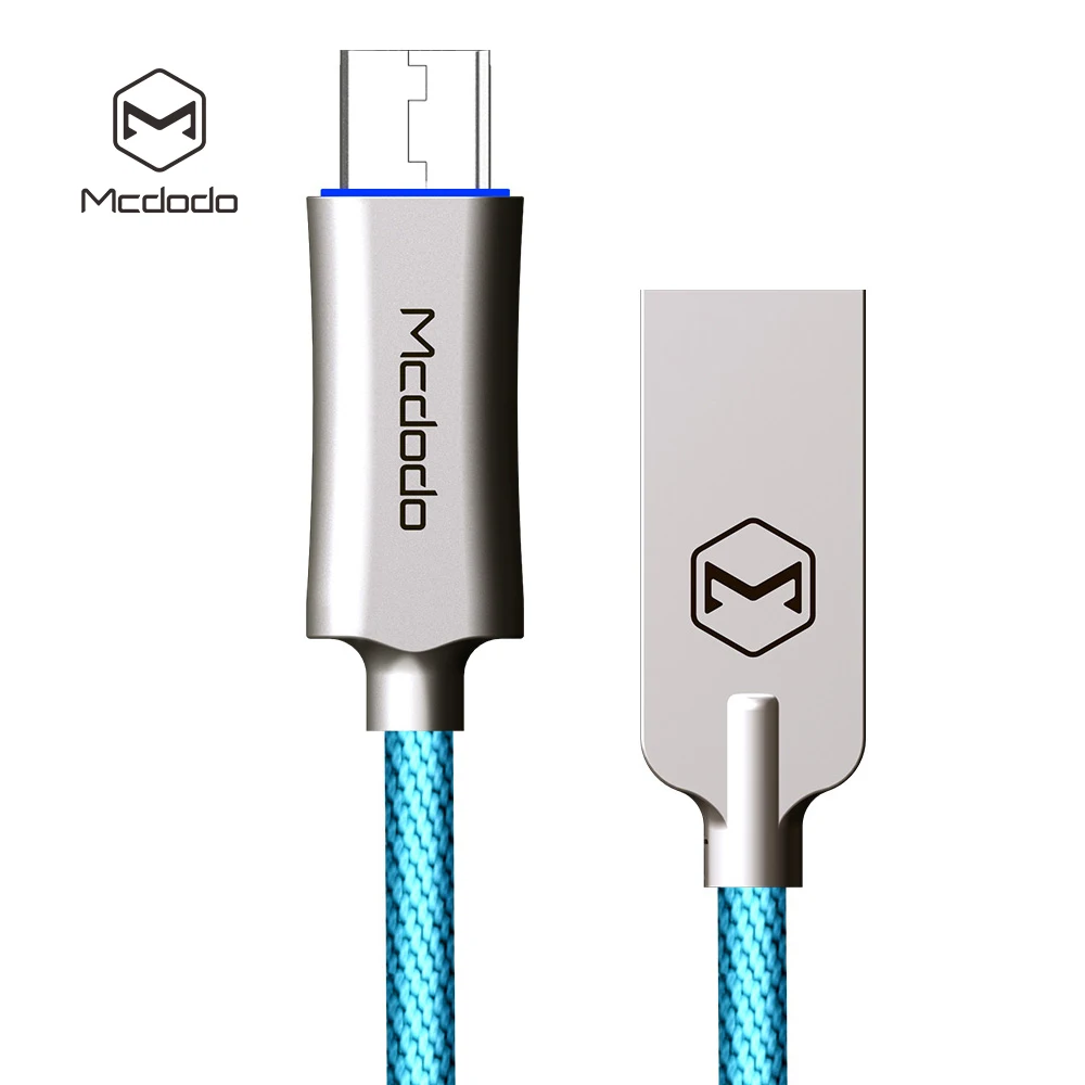 10 шт./лот Mcdodo Micro USB кабель для samsung Xiaomi Быстрая зарядка автоматическое отключение данных USB кабель с светодиодный кабель для зарядки телефона - Цвет: Micro Blue