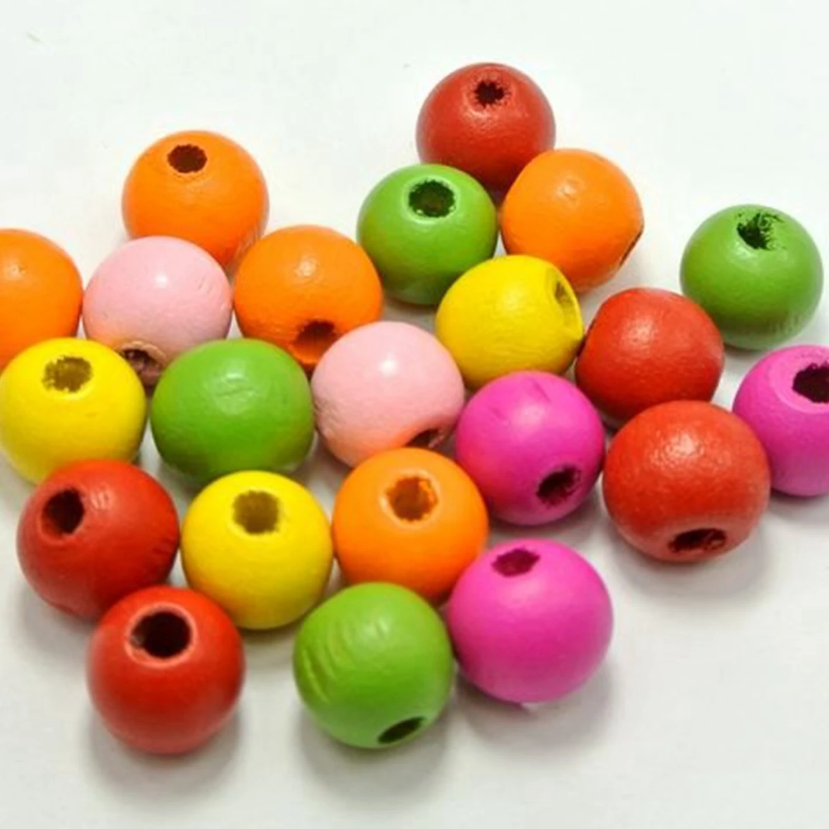 400 смешанных ярких цветов 8 мм круглые деревянные бусины ~ | Украшения и аксессуары