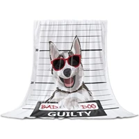 sweet home fleece throw blanket full size bad dog husky lightweight flannel blankets for couch bed living room warm fuzzy p