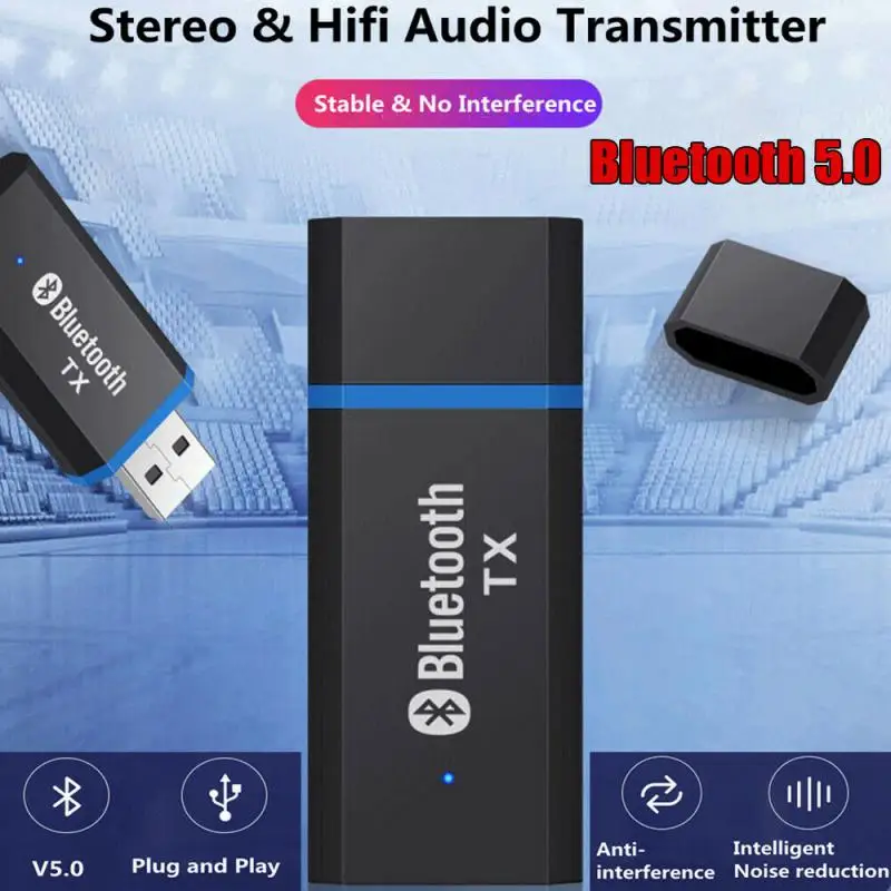 Bluetooth передатчик 5 0 аудио адаптер для ТВ ПК наушники 3 мм разъем AUX USB стерео
