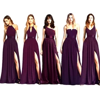 long purple a line bridesmaid dresses 2020 engagement celebration gowns satin wedding party dress for bridesmaid group dress
