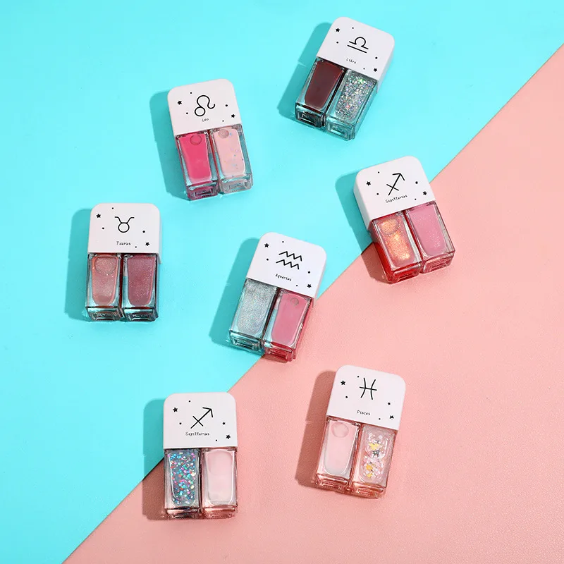 Twins Nail Polish New Quick-drying Matte Sequined Nail Polish Free Baking Nail Gel Set Available for Pregnant Women and Children