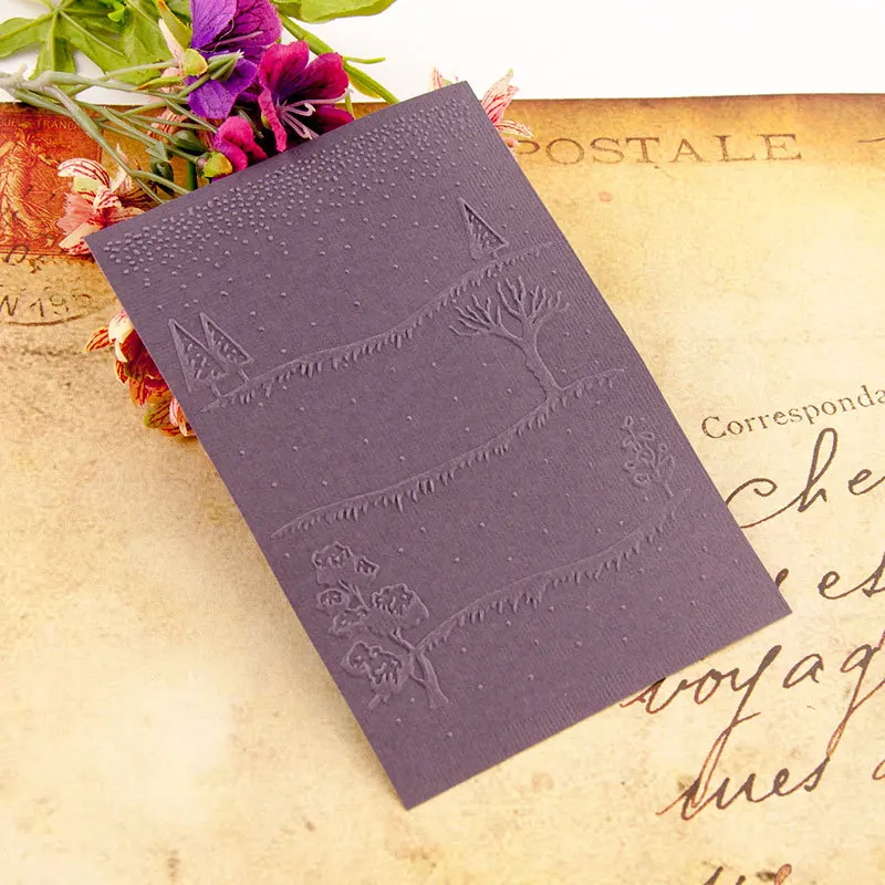 Дождливый день дерево папки для тиснения Новинка 2019 изготовления карт