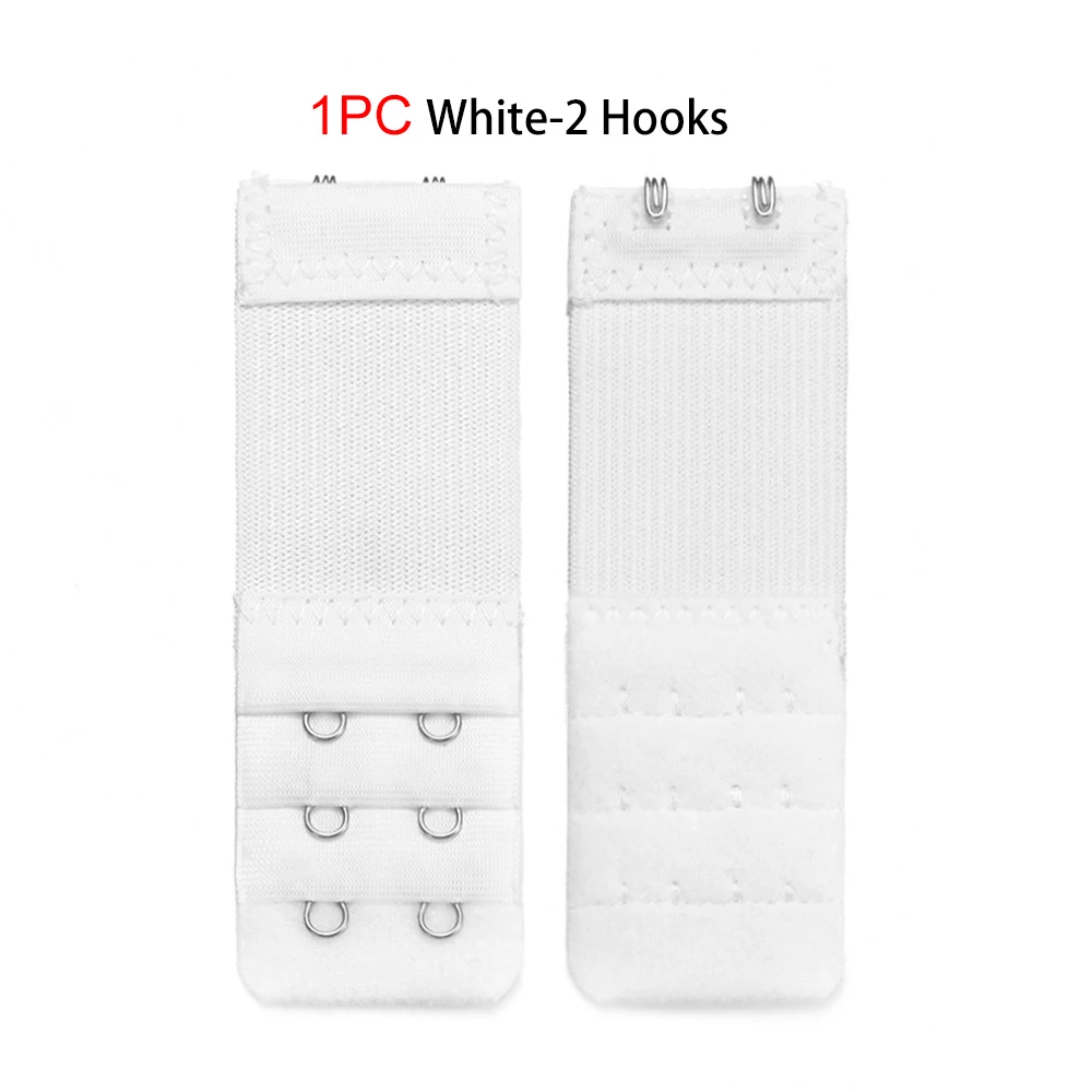 1PC white-2 Hooks 1 шт. удлинитель для бюстгальтера для женщин Дамский бюстгальтер на ремешке с пряжкой Регулируемый бюстгальтер расширение 2,3, 4 крючка нижнее белье бюстгальтер аксессуары - Цвет: 1PC white-2 Hooks