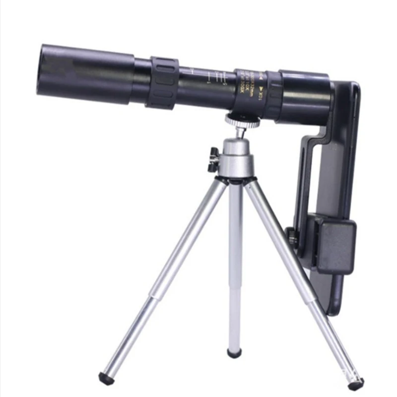 

10-300x40mm Super Telephoto Zoom Monocular Telescope With Tripod & Clip Set Mobile Phone Outdoor Camping Accessories