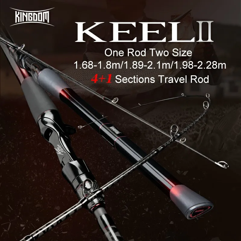 Карбоновая рыболовная удочка Kingdom Keel-II 4 + 1 секции ультралегкий Спиннинг для ловли