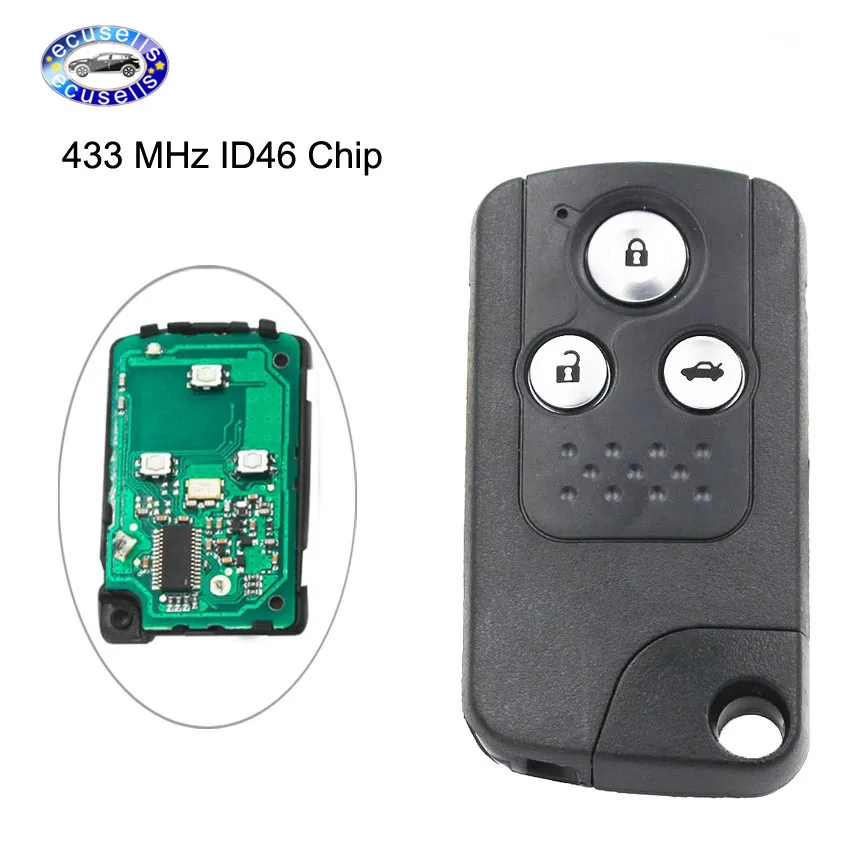 3 кнопочный умный дистанционный ключ БЕСКЛЮЧЕВОЙ вход Fob 433 МГц с чипом ID46 для Honda