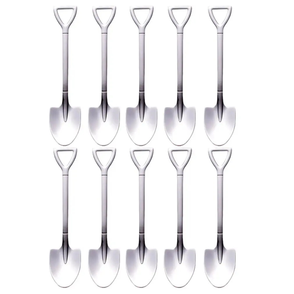 

10 Pieces Sturdy Stainless Steel Teaspoon Tea Spoon Ice Cream Dessert Spoon Christmas Gift Table Tool